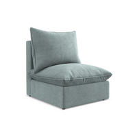 SOFAELEMENT Strukturstoff Blau - Pastellblau/Schwarz, Holzwerkstoff/Kunststoff (75/77/90cm) - LaMiaSofa