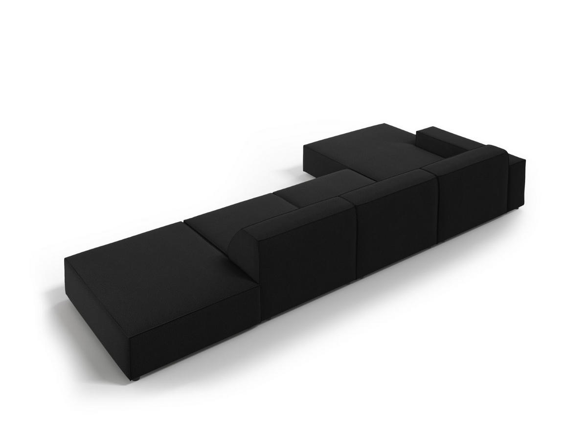 ECKSOFA links Jodie aus strukturiertem Stoff schwarz 5 Sitzplätze - Schwarz, Textil (166/341cm) - Micadoni