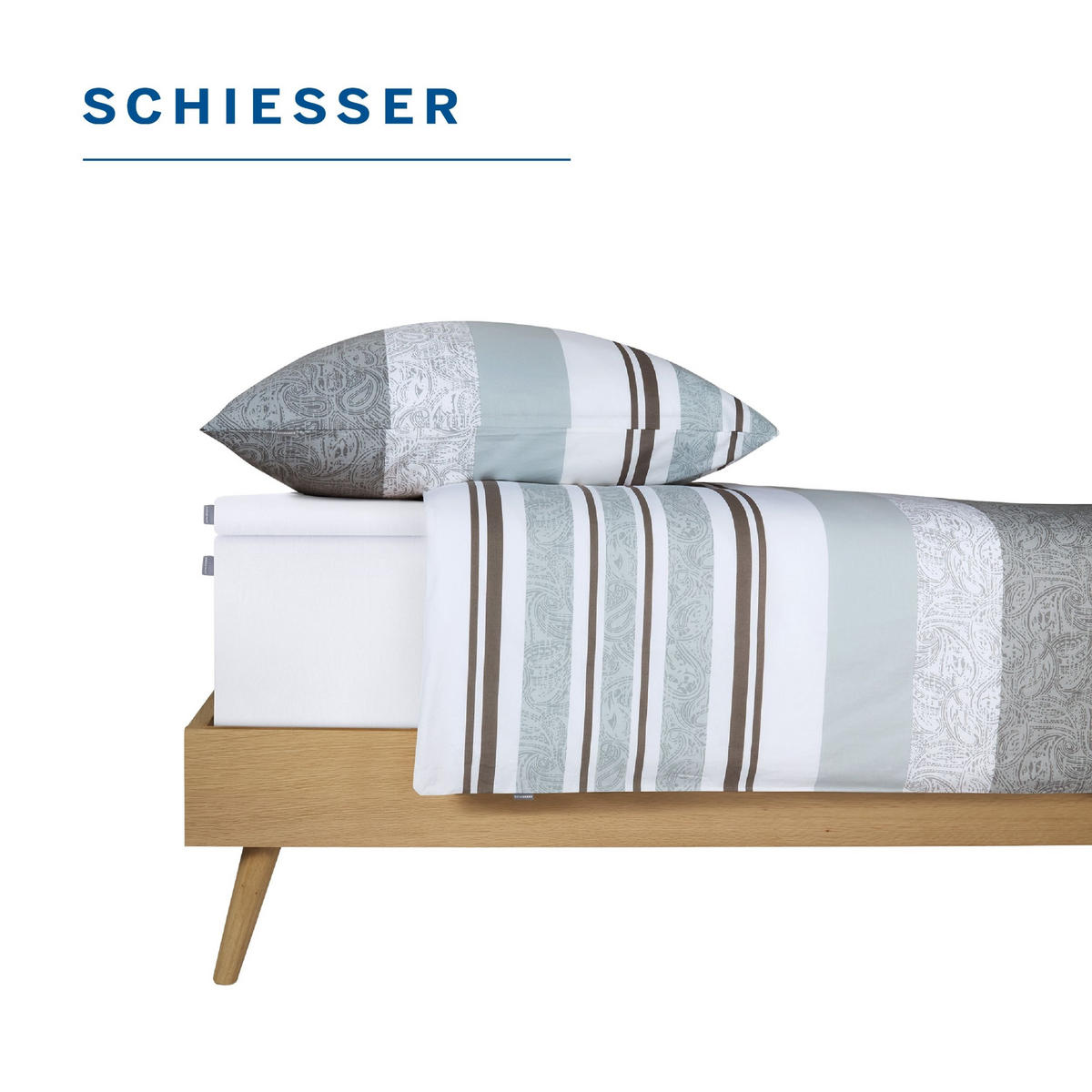 SPANNBETTLAKEN Elli 97 % Baumwolle, 3 % Elasthan 150x200 cm Apfelgrün - Limette, Textil (150/200cm) - SCHIESSER
