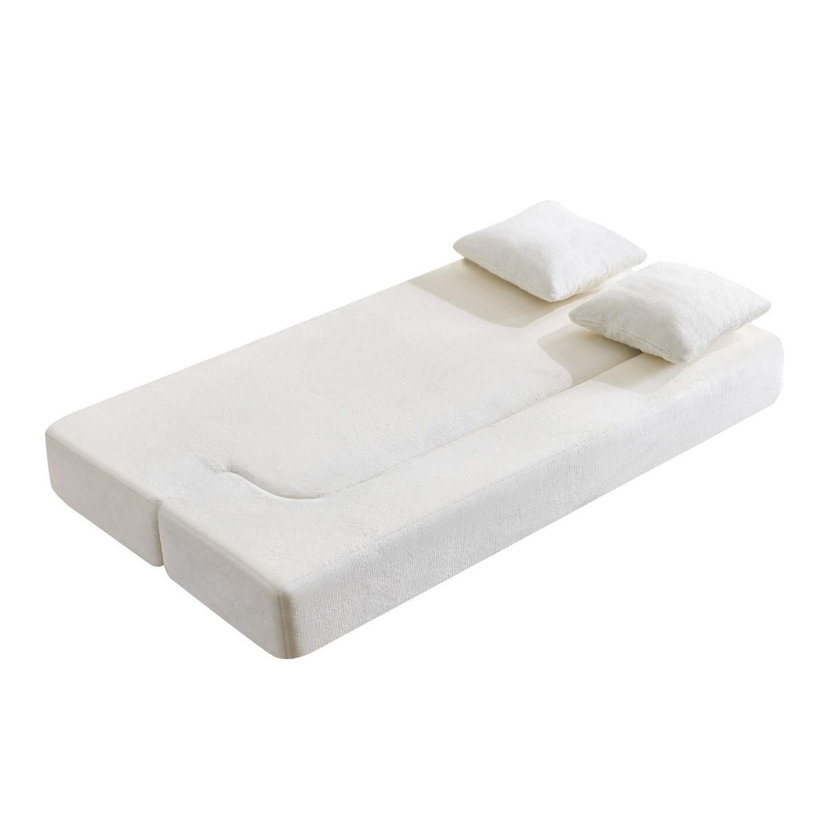 SCHLAFSOFA DE-34992 2-in-1 klappbar Weiß - Weiß, Textil (52/48/190cm) - ComfortXL