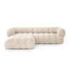 ECKSOFA links Koge aus Samt leichtes beige 5 Sitzplätze - Creme, Textil (165/270cm) - Cosmopolitan Design