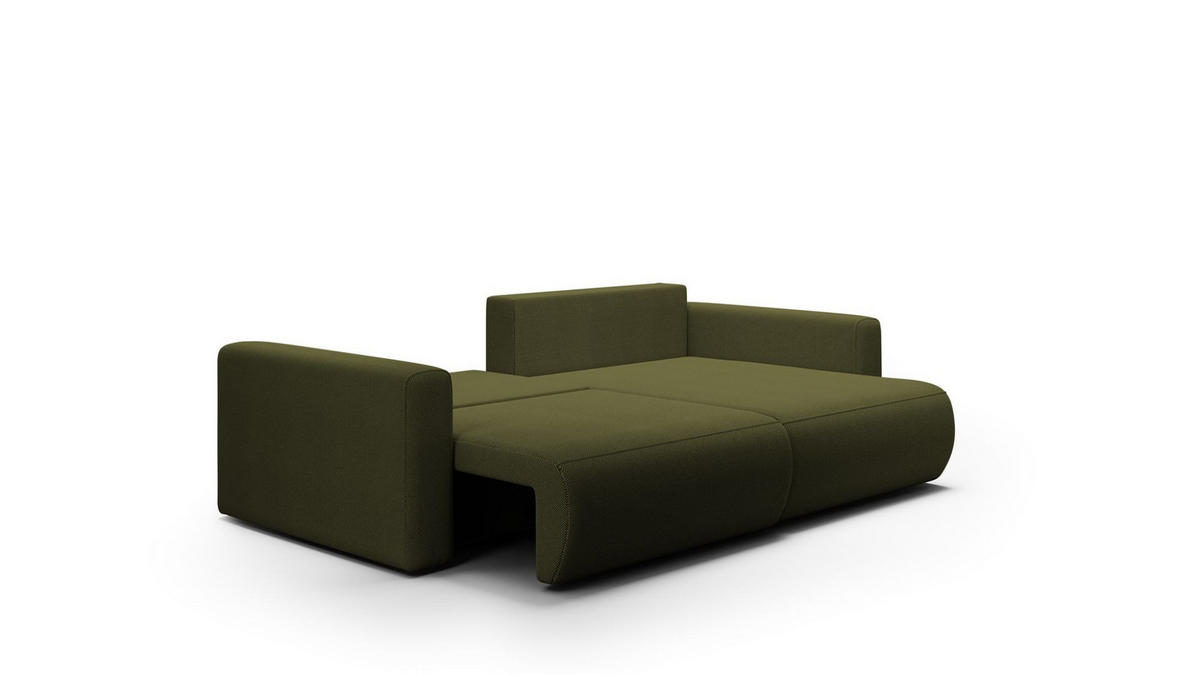 ECKSOFA Chaira Mit Schlaffunktion - Grün, Holzwerkstoff/Textil (240/149cm) - Fun Möbel