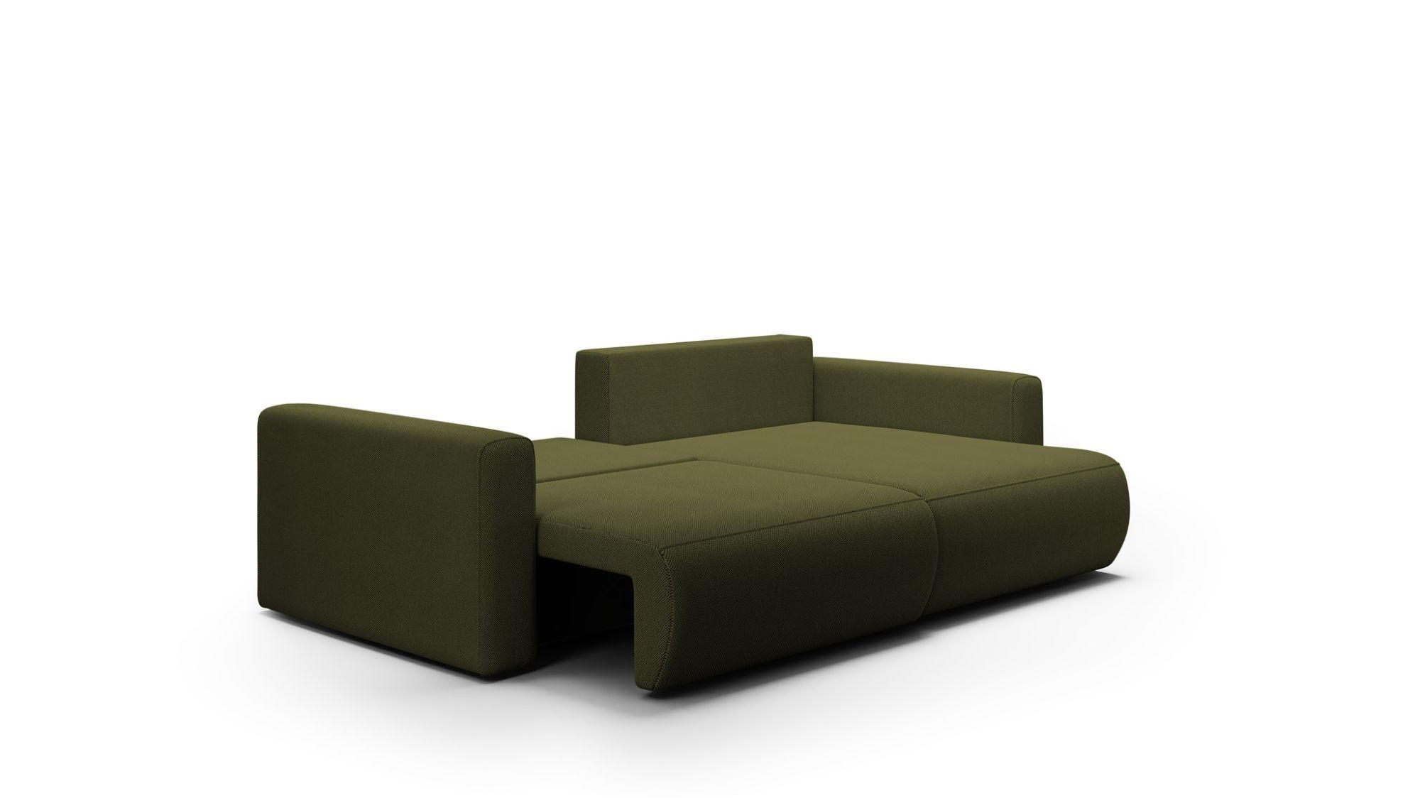 Thumbnail - Fun Möbel Ecksofa, Grün, Textil, Ottomane rechts, 240x149 cm, Wohnzimmer, Sofas & Couches, Wohnlandschaften, Ecksofas