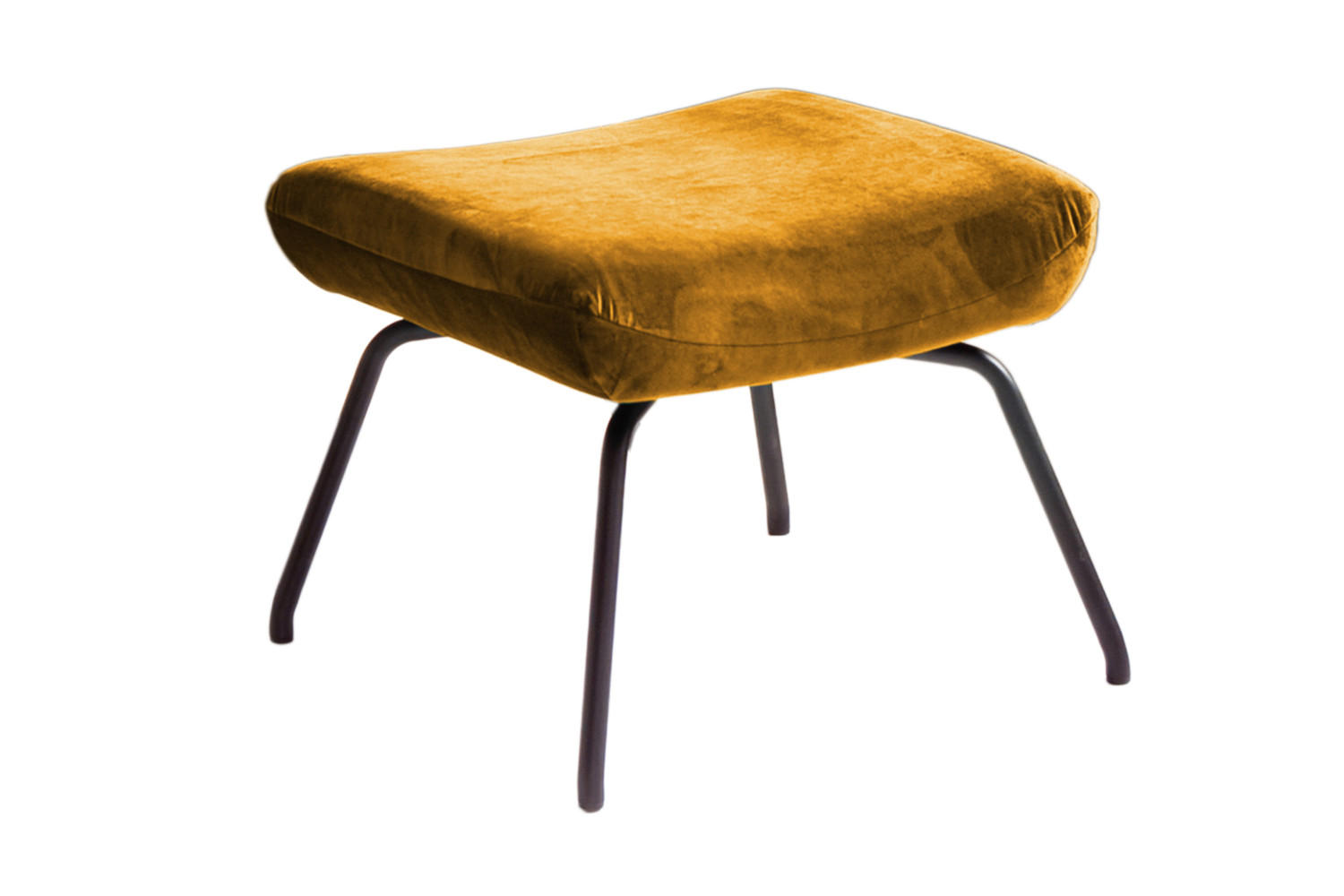 HOCKER LOTTE Gelb Velvet - Gelb, Textil/Metall (57/44/52cm) - KAWOLA