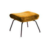 HOCKER LOTTE Gelb Velvet - Gelb, Textil/Metall (57/44/52cm) - KAWOLA