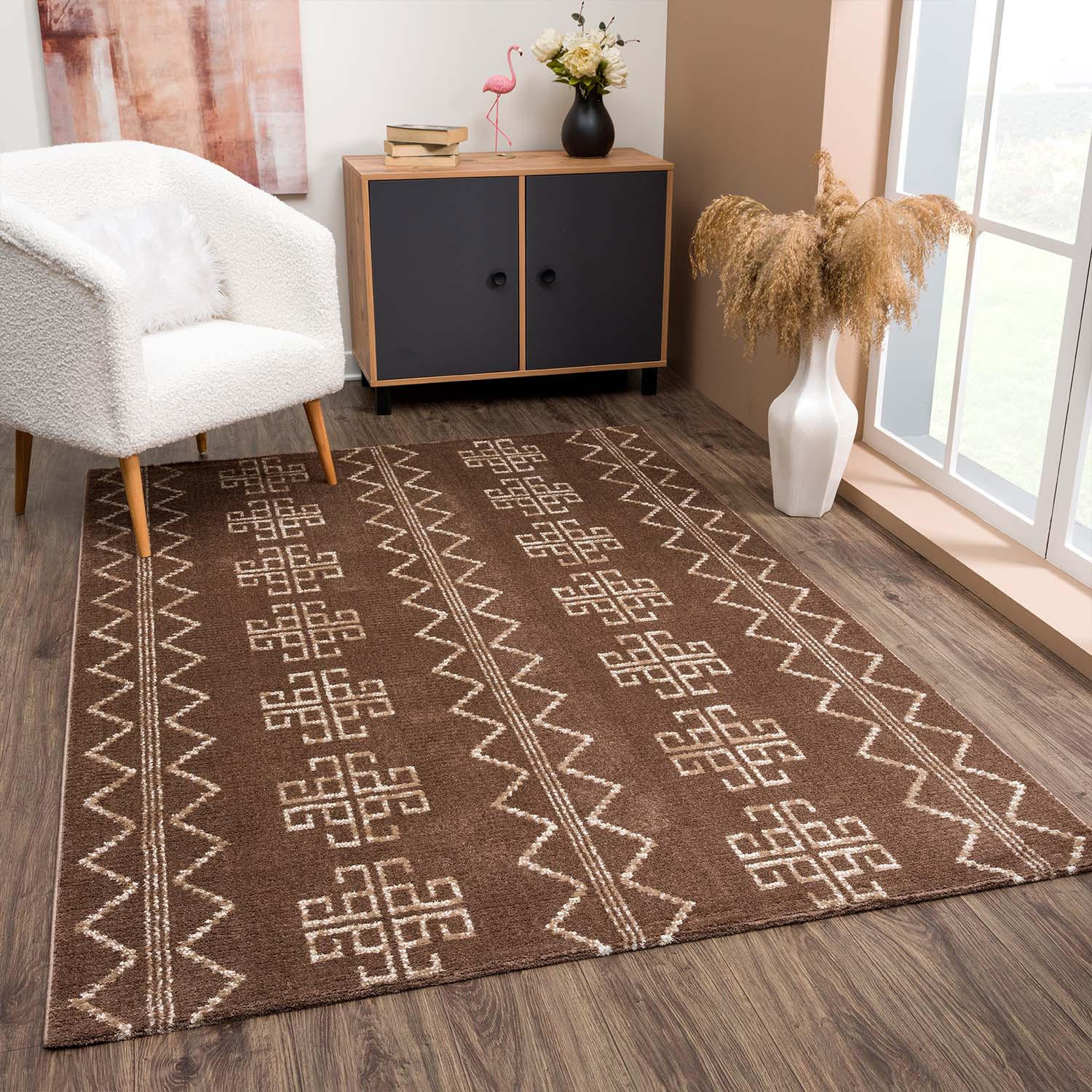 KURZFLOR-TEPPICH April 0608 Braun 140x200 cm - Braun, Textil (140/200cm) - carpet city
