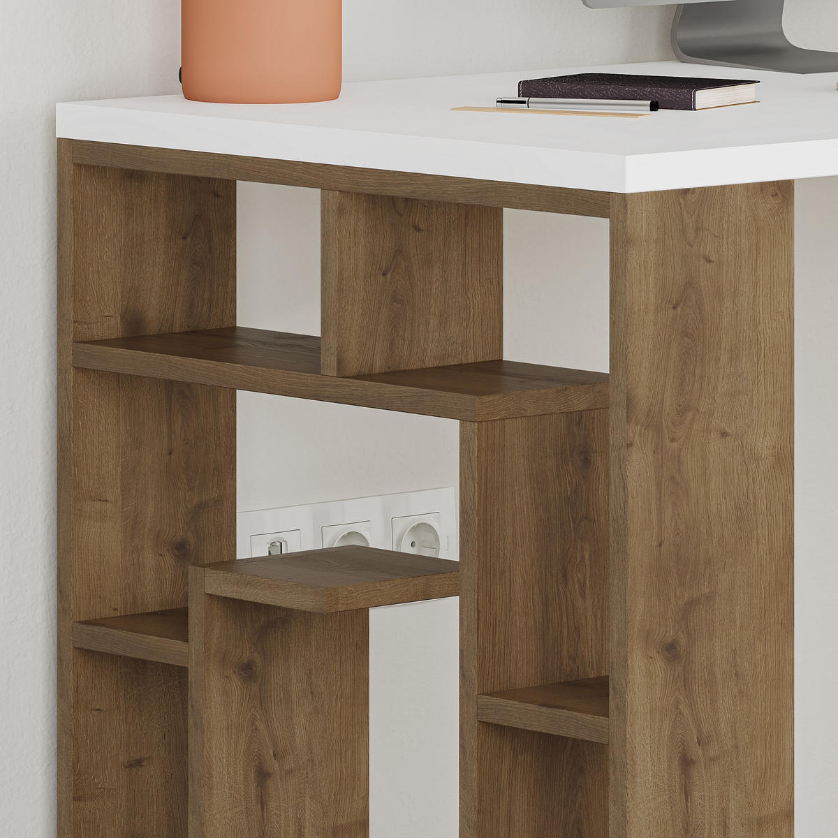 SCHREIBTISCH maze weiss - Weiß, Holz (140/60/75cm) - Habitat Garten