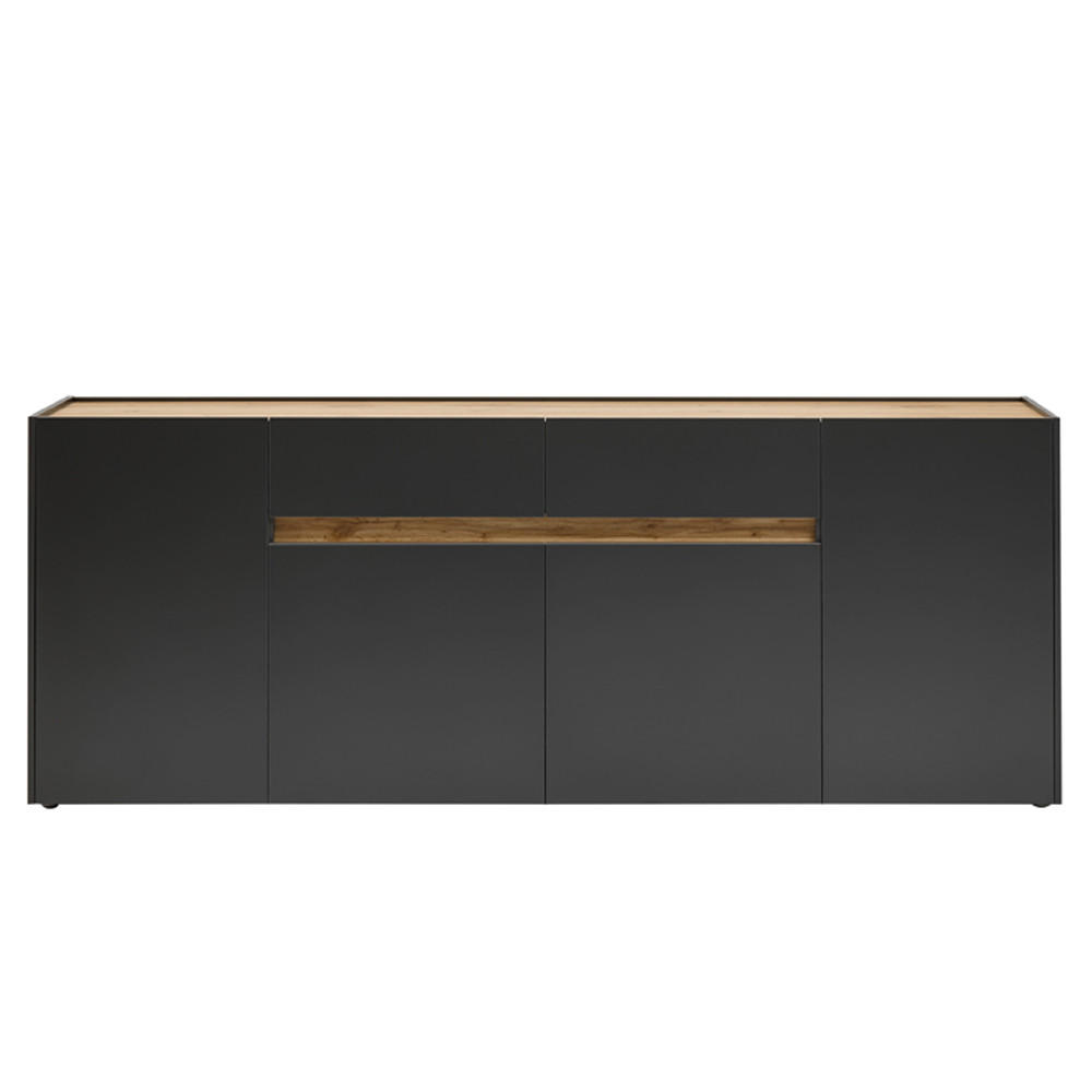 SIDEBOARD Crisp-61 - Anthrazit, Holzwerkstoff (220/87/40cm) - Lomado