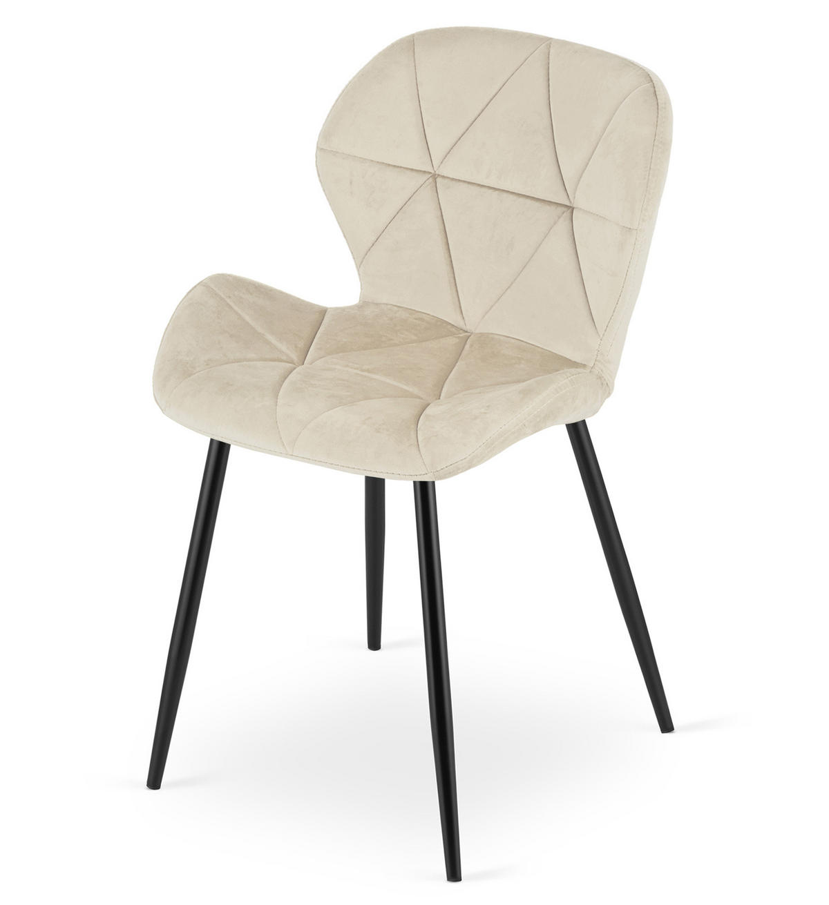 STUHL Beige 46x53 cm MANGO Samtbezug 4 Stück - Beige, Kunststoff (46/49/53cm)