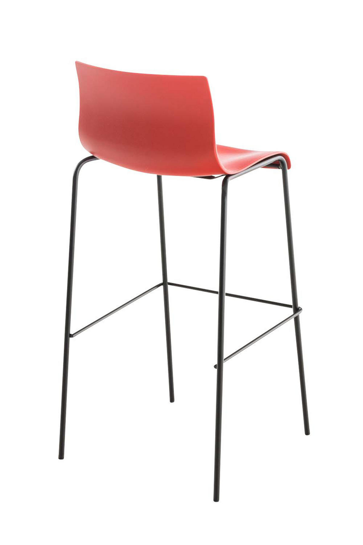 BARHOCKER Kunststoff Rot - Rot/Schwarz, Kunststoff/Metall (43/100/48cm) - CLP