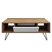 COUCHTISCH Mistico Walnuss Weiss - Eichefarben/Weiß, Holzwerkstoff (120/60/45.6cm) - Decorotika