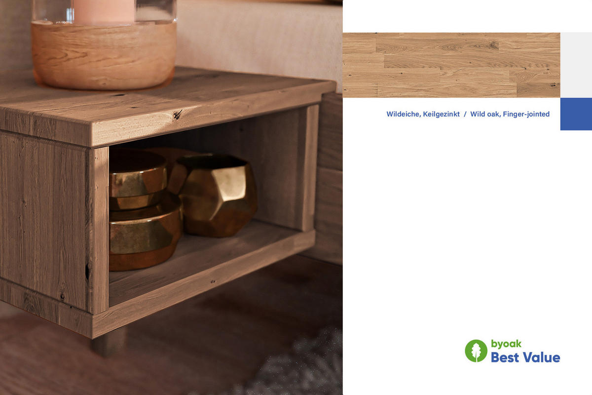NACHTTISCH 2er Set PENNY Wildeiche - Wildeiche, Holz (34/17/30cm) - byoak
