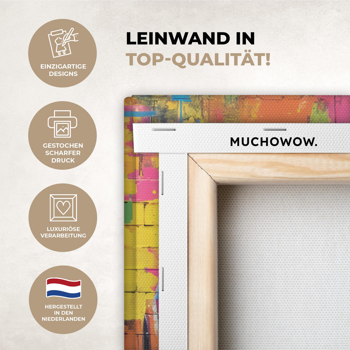 LEINWANDBILD Graffiti - Schimpanse - Straßenkunst - Kopfhörer - Affe 30x40 cm - Blau, Textil (30/40cm) - MuchoWow