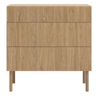 KOMODA Nolie dekor duba s 3 zásuvkami 90 cm - farba duba, drevo/kompozitné drevo (90/90.6/38cm) - Selsey