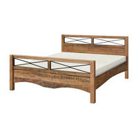 BETT Massivholz Akazie 200 x 200 x 100 natur NATURE OF SPIRIT #348 - Naturfarben, Holz (200/200cm) - Massivmoebel24