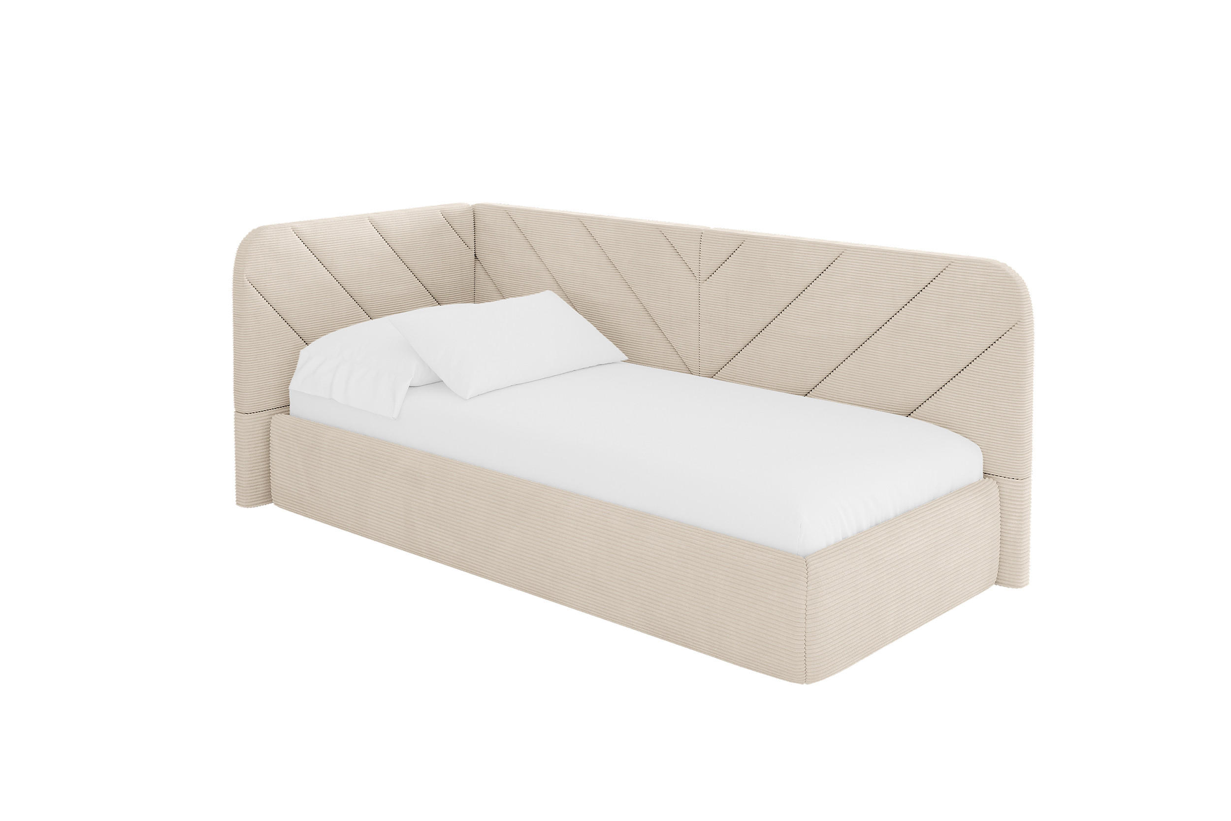 ALTDECOR JEDNOLŮŽKOVÁ POSTEL pro mládež s úložným prostorem, vpravo - FIKY 80x200 béžová