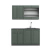 SINGLEKÜCHE Fame-Line Grün-Gold Landhaus/Anthrazit 140 cm ohne AP - Anthrazit/Grün, Holzwerkstoff (140/81.6/46cm) - Vicco