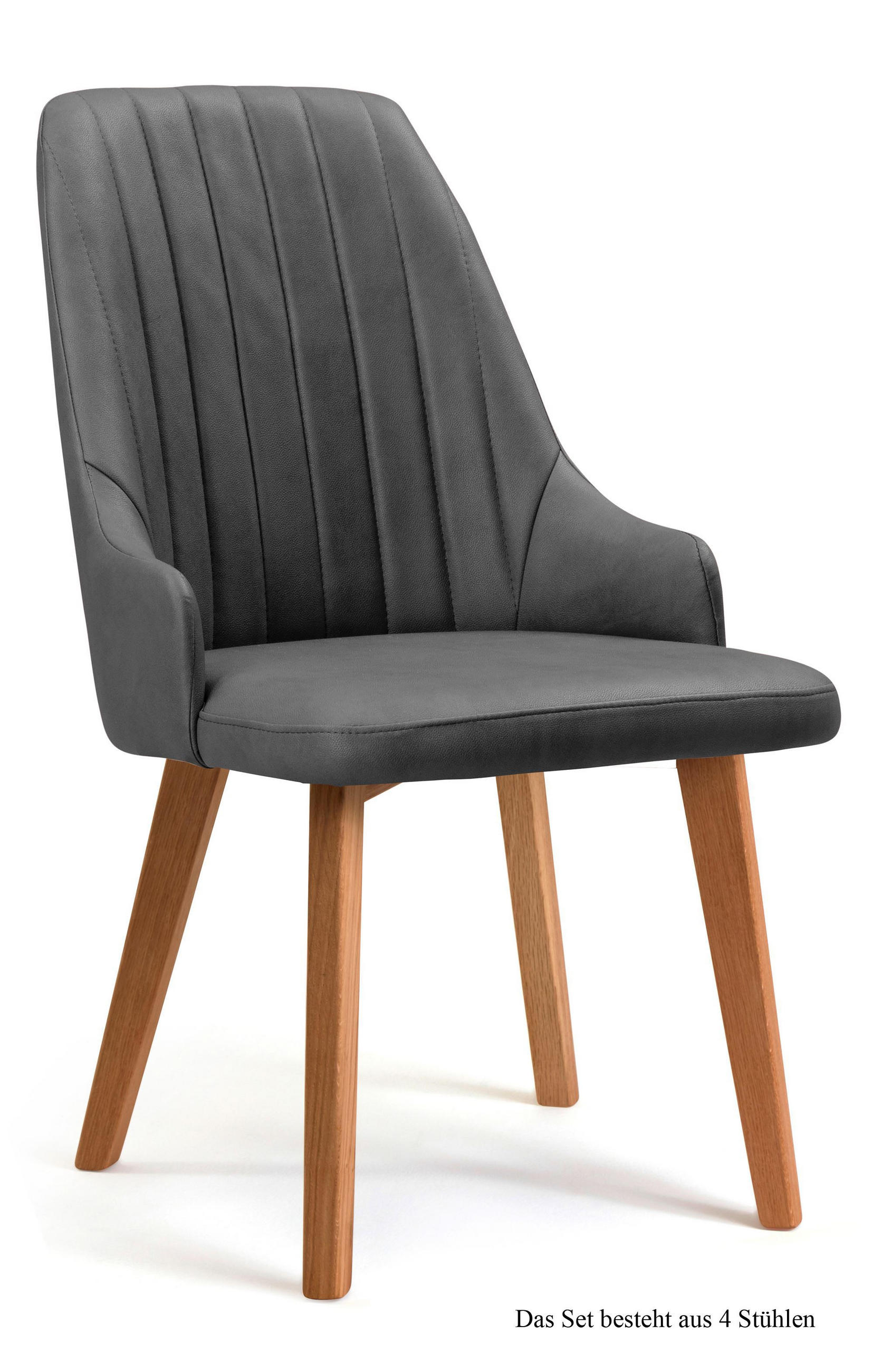 ESSZIMMERSTUHL (4er-Set) Daryl 52x91x60 Eiche geölt/Grau - Eichefarben/Grau, Kunststoff (60/91/52cm) - 58aufmkessel