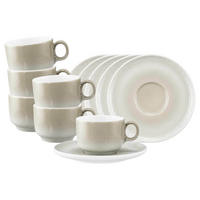KAFFEETASSEN MIT UNTERTASSEN Sento Home Aura cream 210 ml 6er Set - Creme, Keramik (0.21L) - Seltmann Weiden
