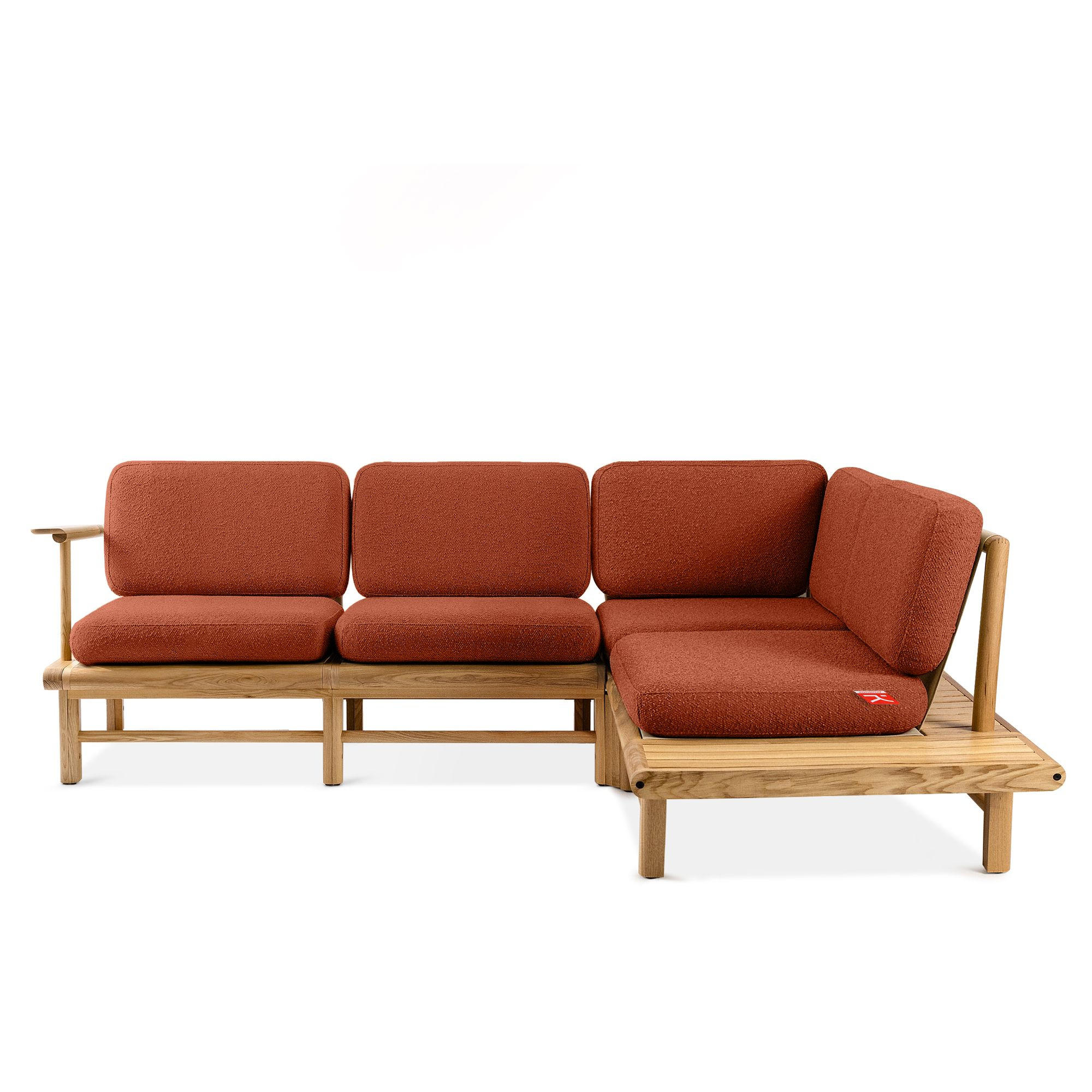 LOUNGESOFA ATREDA rechts - Orange, Holz/Textil (230/74/175cm) - KONSIMO®