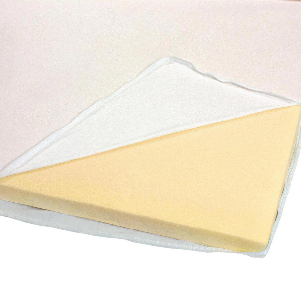 VISCOTOPPER, Gesamthöhe 5cm, mit Bezug, Größe: 160x200 - Weiß, Textil (160/200cm) - Breckle