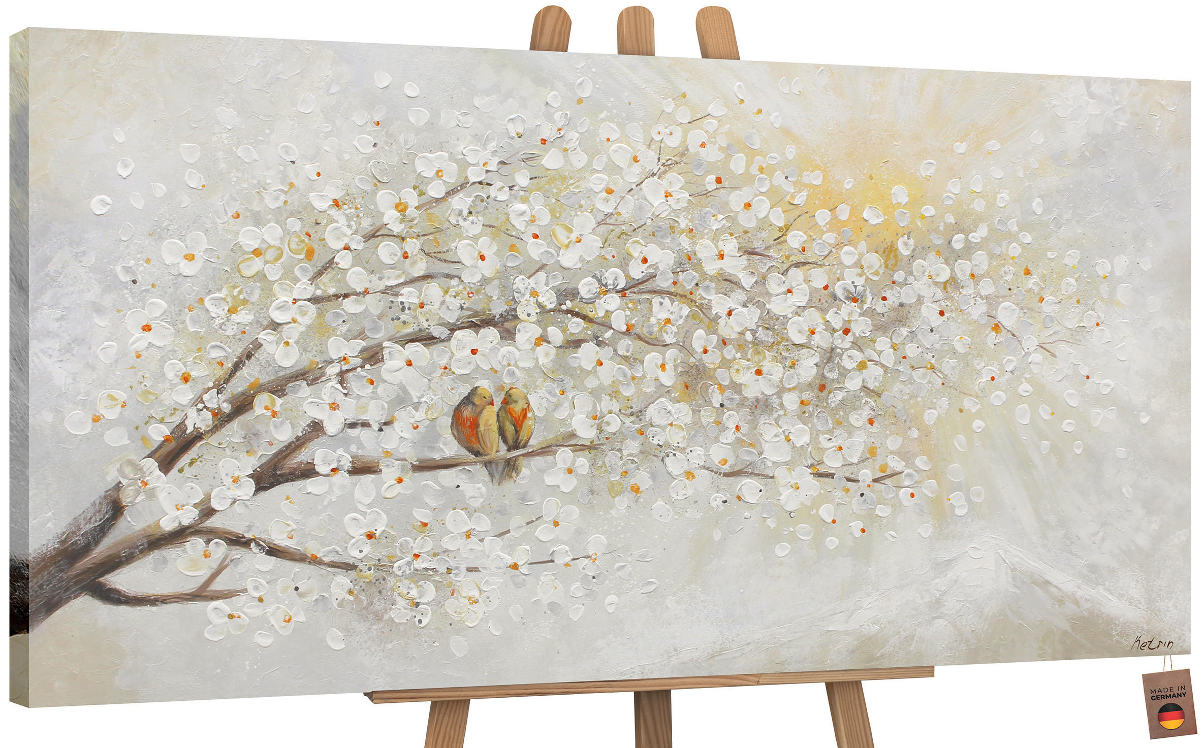 YS-art gallery Gemälde Grau 200x100 cm