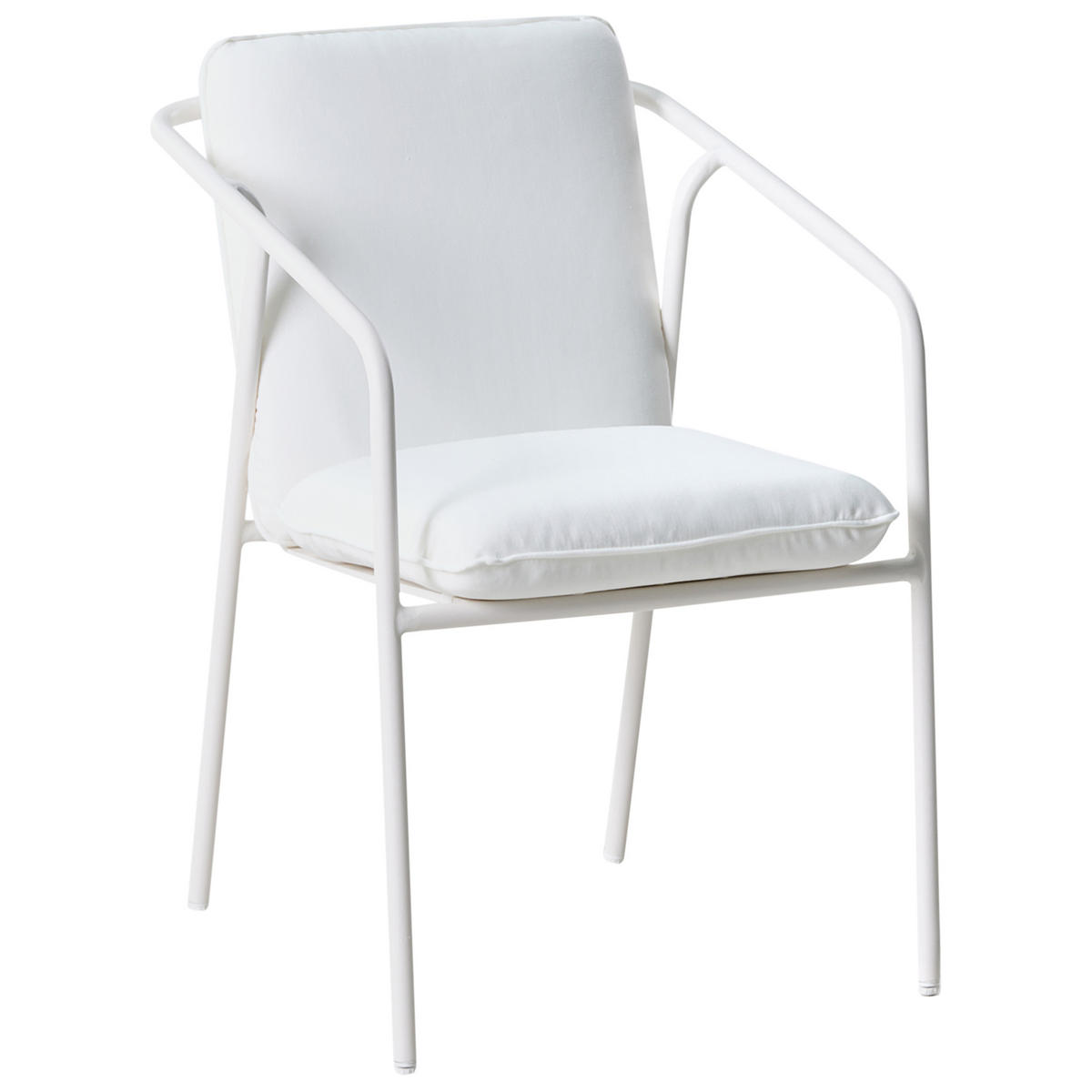 GARTENSTUHL 4er-Set Weiß Asciano - Weiß, Metall (55/86/61cm) - Beliani