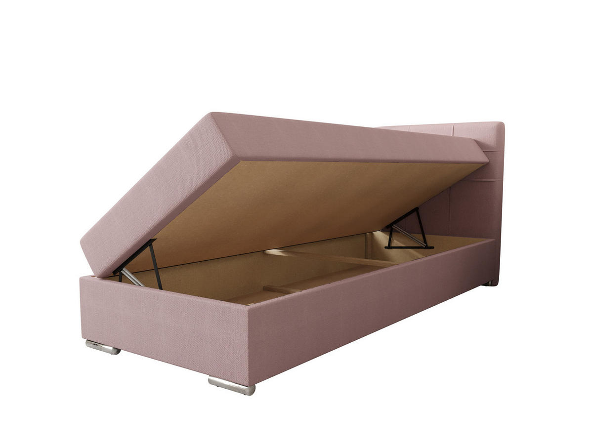 BOXBETT ZILANO 1 mit Matratze H3 und Topper 80x200 Cosmic 14 - Pink, Holz/Textil (80/200cm) - Bedante