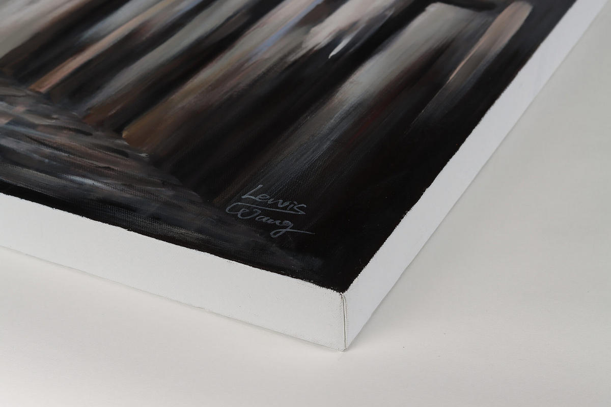 ÖLGEMÄLDE 80/80 cm - Schwarz/Grau, Holz/Textil (80/80cm) - KUNSTLOFT
