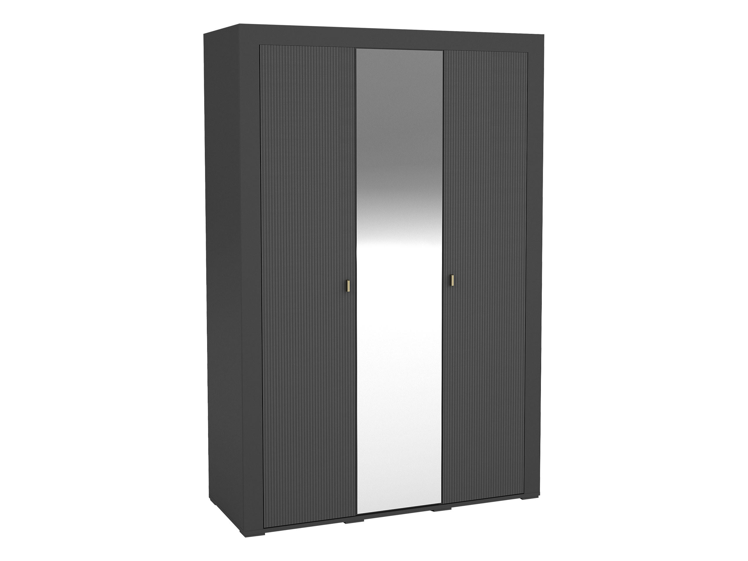 KLEIDERSCHRANK Mossa 3D MO02 - Goldfarben/Schwarz, Holzwerkstoff/Kunststoff (138/206/56cm) - MIRJAN24