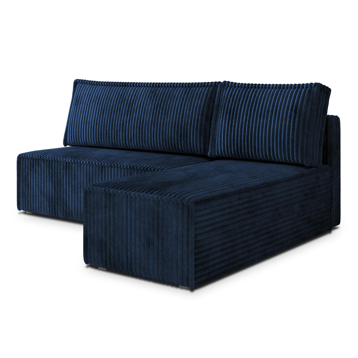 ROHOVÁ SEDAČKA BRISO modrá - šedá/modrá, dřevo/textil (200/140cm) - MASSENO