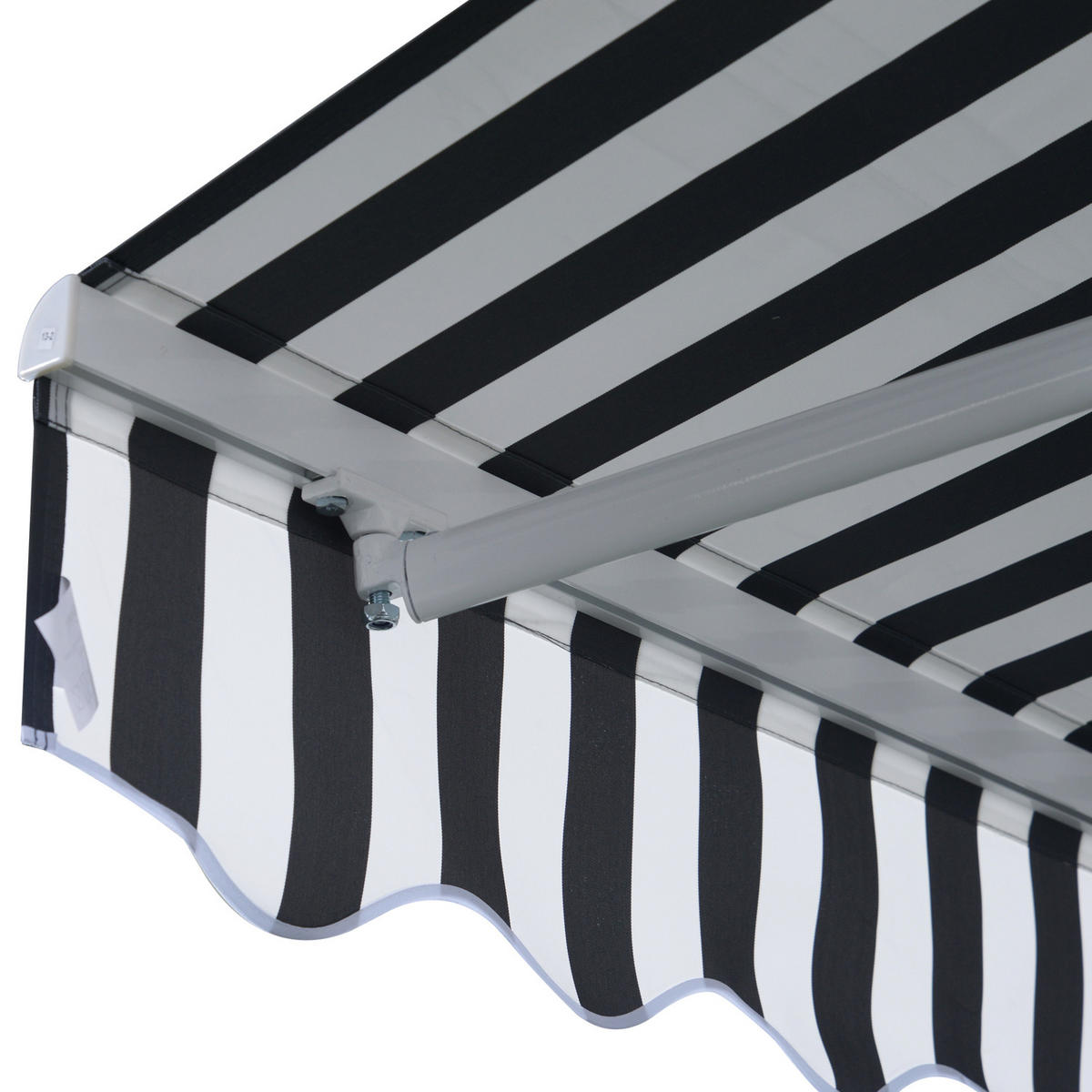 MARKISE, Grau, Aluminium, Polyester - Grün, Metall (250/1/350cm) - Outsunny