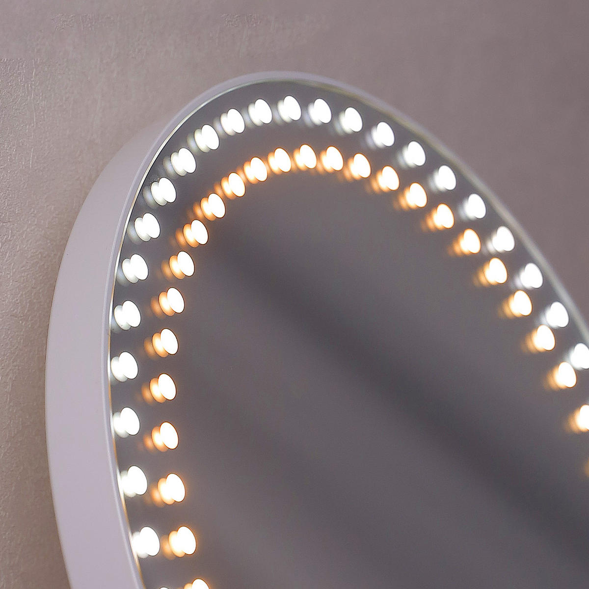 SCHMINKTISCH mit 6 Schubladen 92/55/81 CM und LED Beleuchtung Schminkspiegel 58 x 46 CM - Weiß, Holz (55/81/92cm) - VANITII