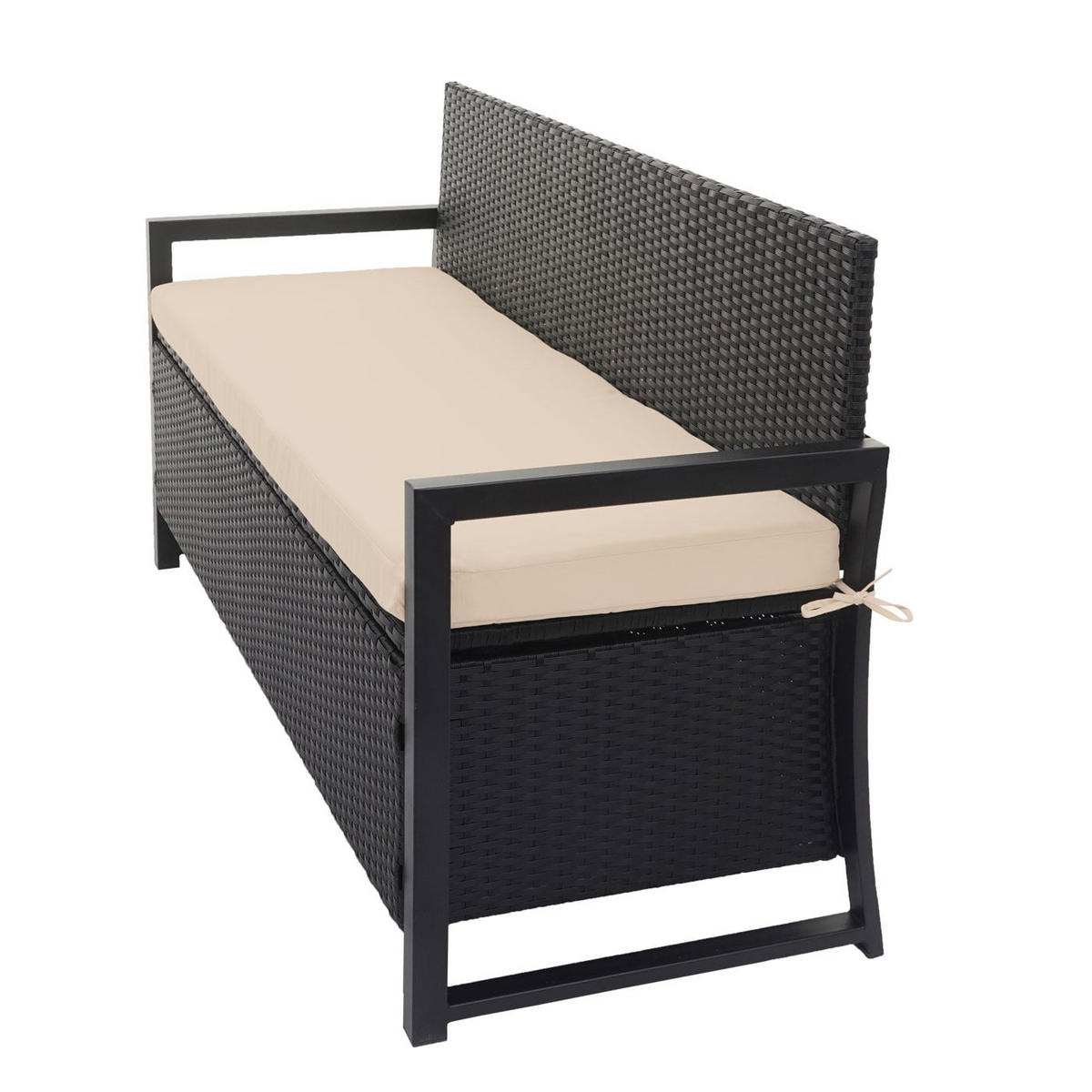 SITZBANK 3er 87x164x57cm Anthrazit/Beige - Anthrazit, Metall (164/87/57cm) - PROREGAL