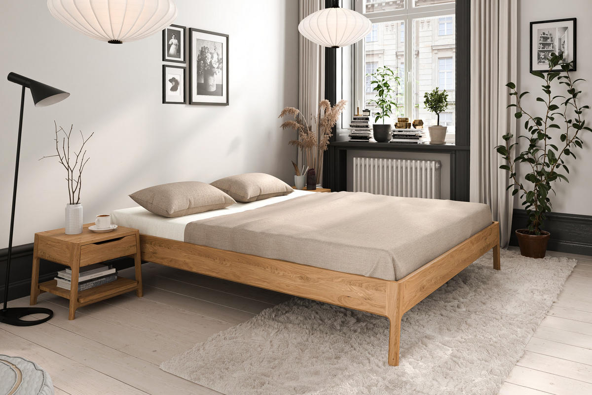 MASSIVHOLZBETT PAUL 3 160 x 210 Wildeiche - Wildeiche, Holz (160/210cm) - byoak