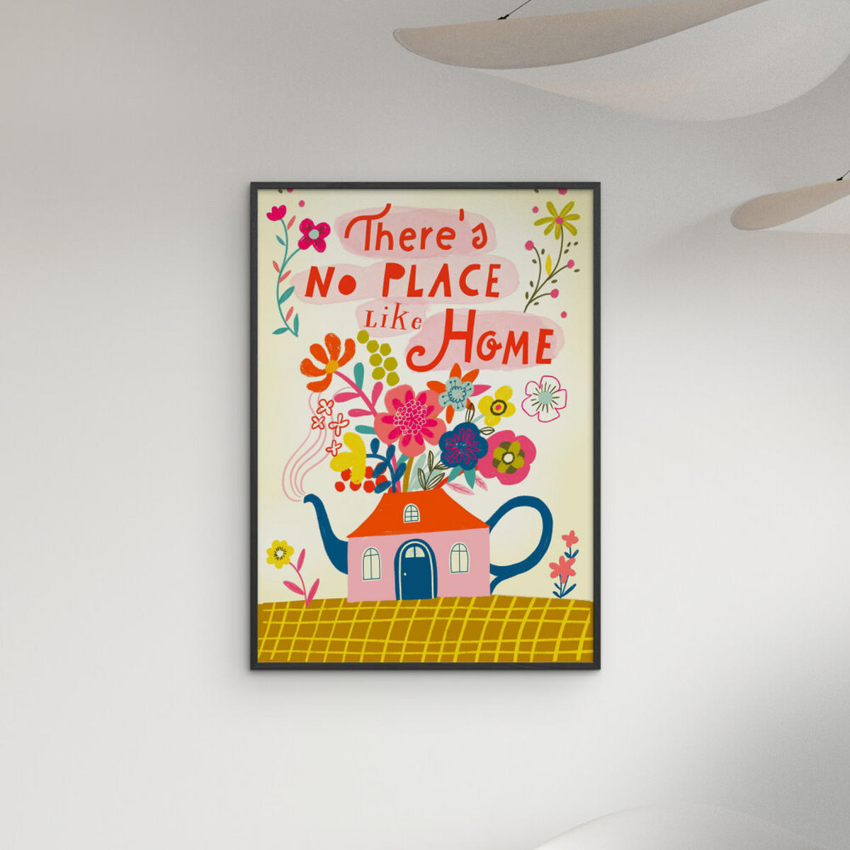 POSTER mit Rahmen Affordable Art Prints x Uta Krogmann - No Place like Home - Multicolor/Schwarz, Holz/Papier (50/70cm) - Poster&Frame