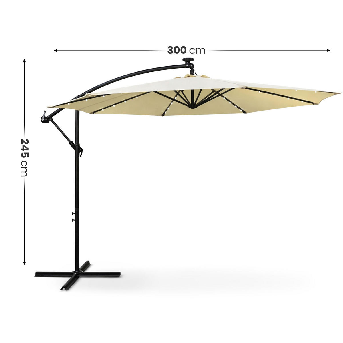 SONNENSCHRIM Beige 245/300 cm - Beige/Schwarz, Metall (300/300cm) - Akord