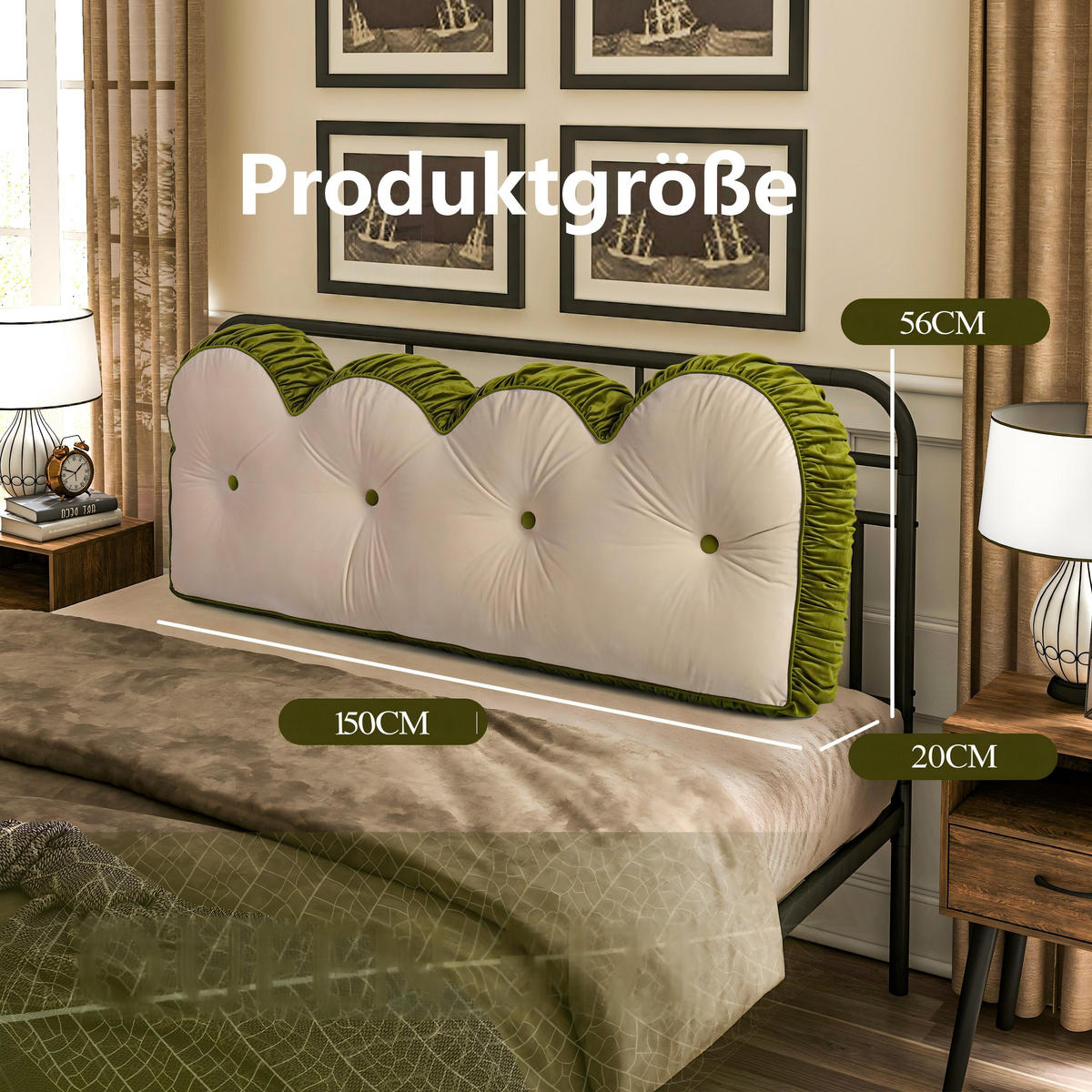 RÜCKENKISSEN für Bett Beige 150 cm - Beige, Textil (150/20cm) - Vercart