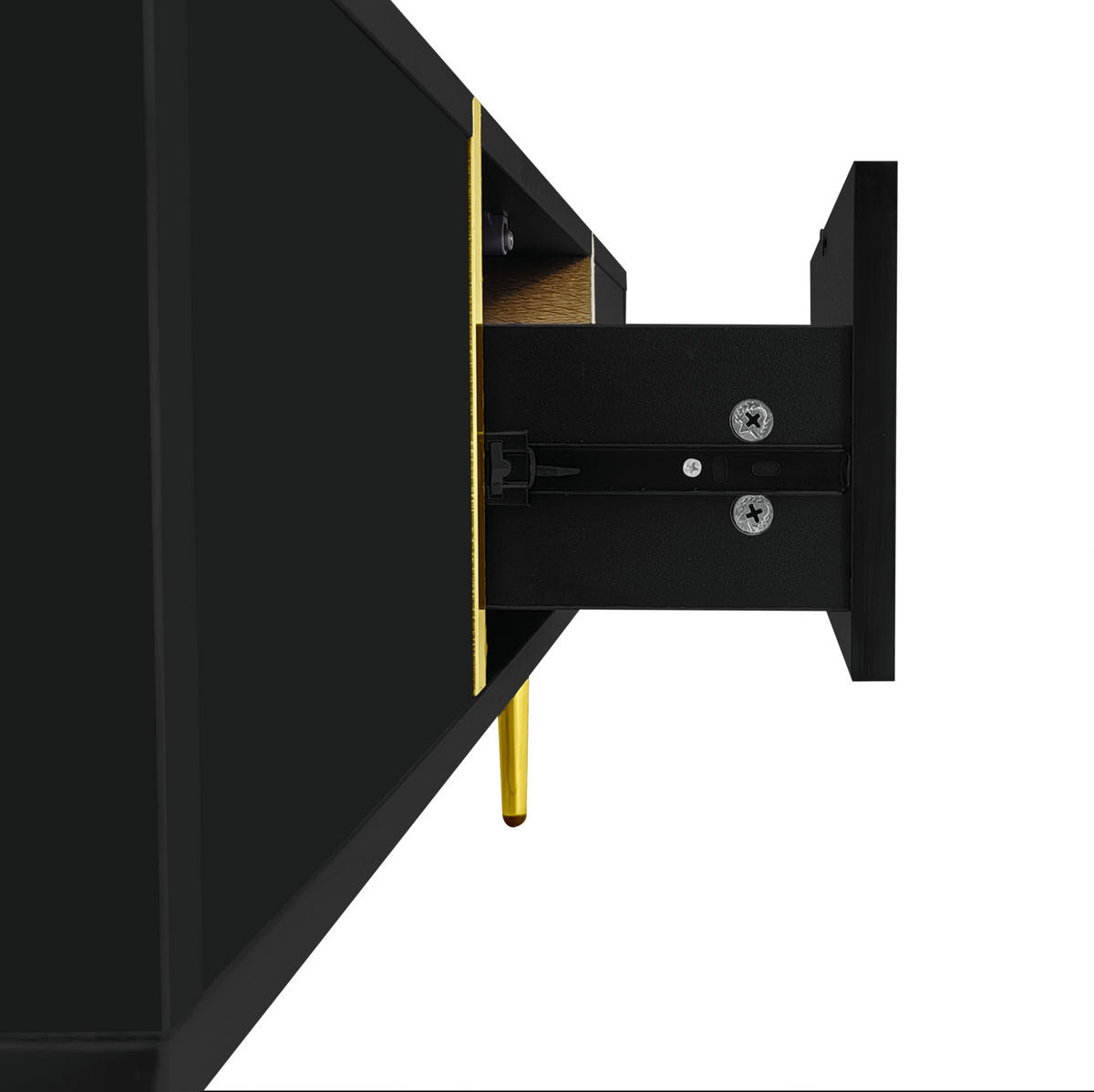 TV-SCHRANK- und Couchtisch-Set 170/35/46 cm & 100/60/41,5 cm mit Stauraum und Soft-Close-Scharnieren, Schwarz - Schwarz, Holzwerkstoff (170/46/35cm) - Redom