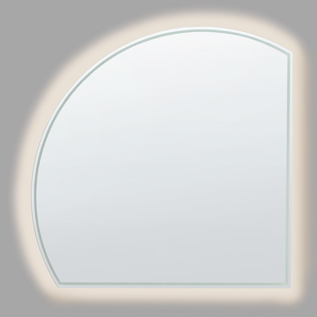 OGLINDĂ DE BAIE CU LED 100/100 cm argintie Ozenay - argintiu, sticlă (100/100/2cm) - Beliani