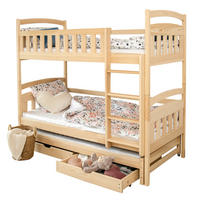 ETAGENBETT 90x200 cm mit Ausziehbett, zwei Schubladen & drei Matratzen in Natur - Naturfarben, Holz (90/200cm) - Kids Collective