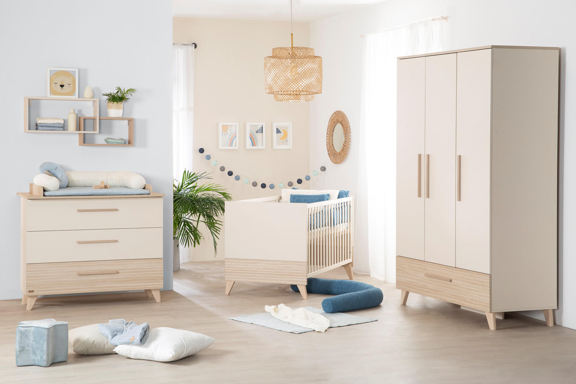 BABYZIMMER-SET Sidney 3-teilig - Kaschmir, Holz/Holzwerkstoff (118/190/52cm) - Roba