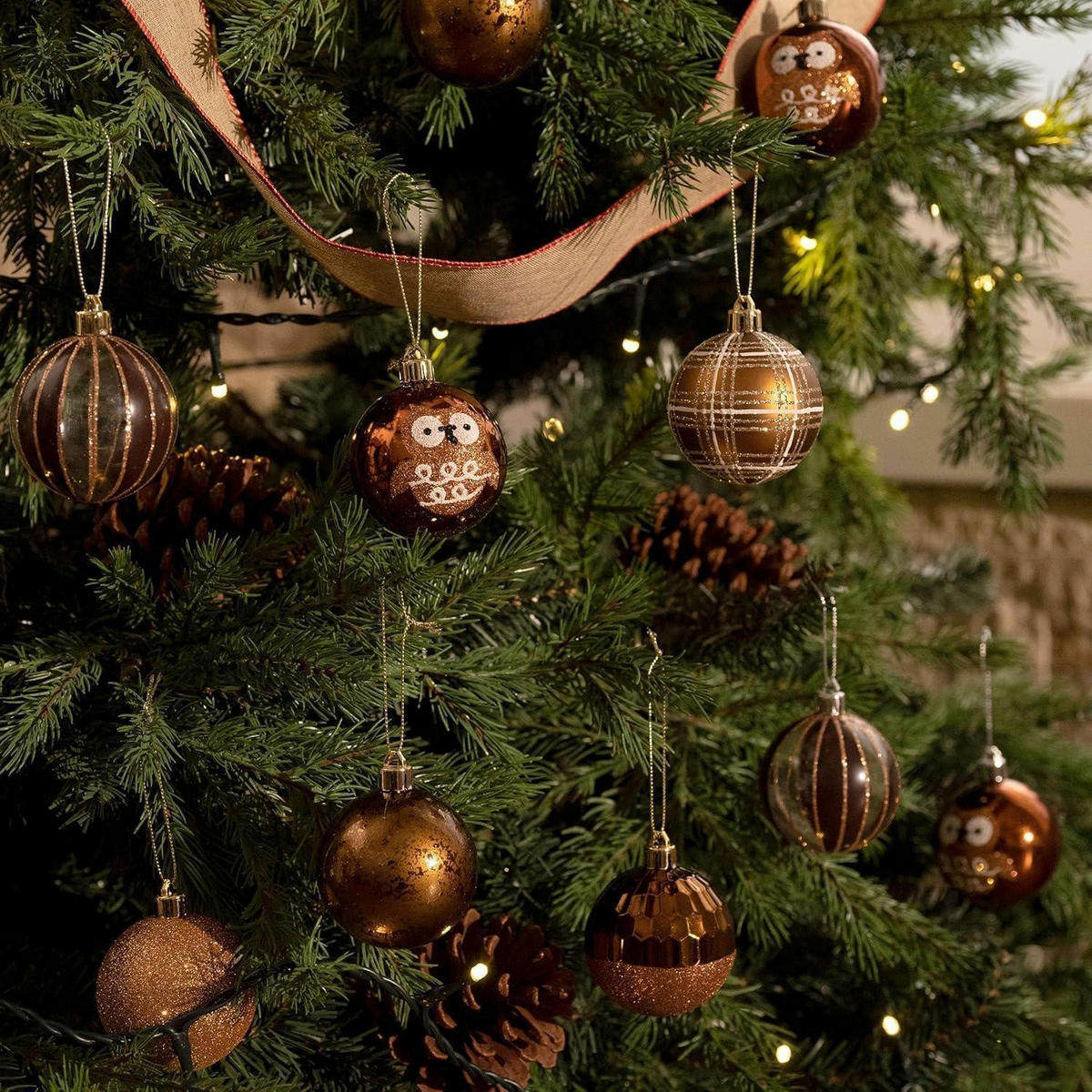 WEIHNACHTSKUGELN 16-teiliges Set 6 cm Bronze/Goldfarben - Multicolor, Kunststoff (6/6/6cm)