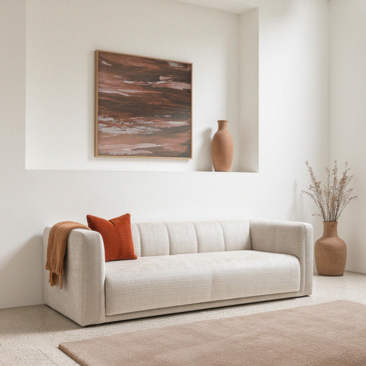 BETTSOFA - Ecru - Ecru, Textil (233/73/95cm) - Drawer