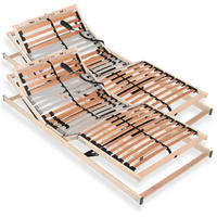 LATTENROST 200x200 cm montiert elektrisch verstellbares Kopf & Fußteil 5 Zonen 28 Latten Belastbarkeit 150 kg Birkenschichtholz - Braun, Holz (200/200cm) - Sleepneo
