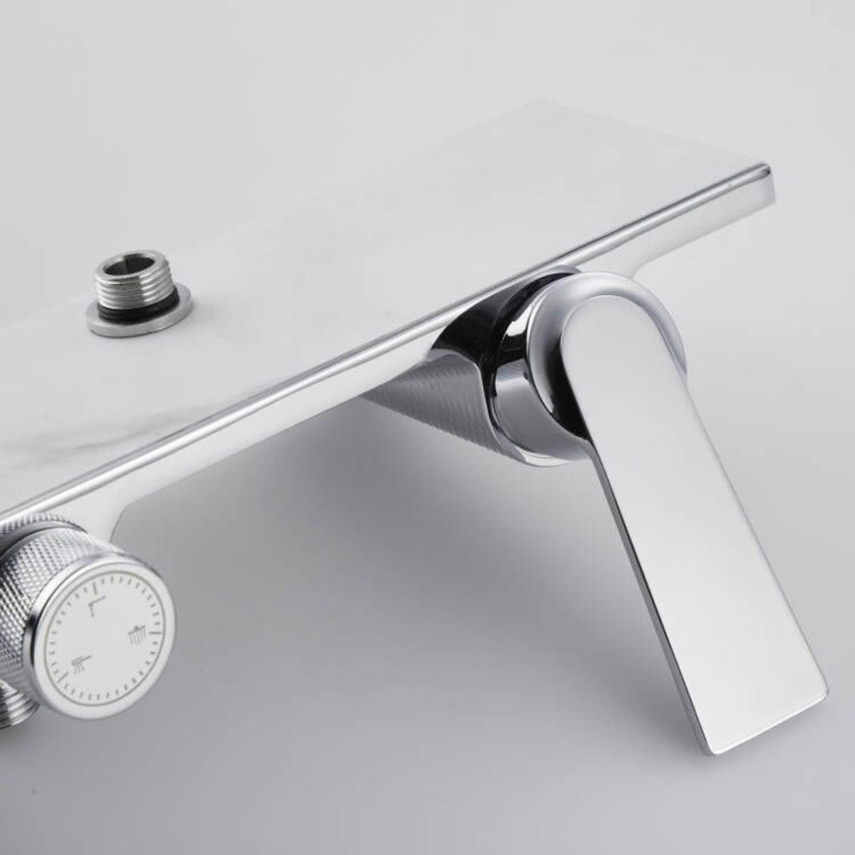 DUSCHARMATUR ICONIC - Weiß - Weiß, Metall (28/120/37.5cm) - Home Deluxe