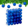 50XWEIHNACHTSKUGELN - Blau, Kunststoff (6/7/6cm) - Relaxdays