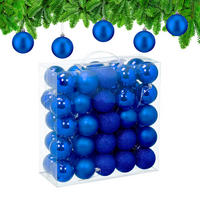50XWEIHNACHTSKUGELN - Blau, Kunststoff (6/7/6cm) - Relaxdays