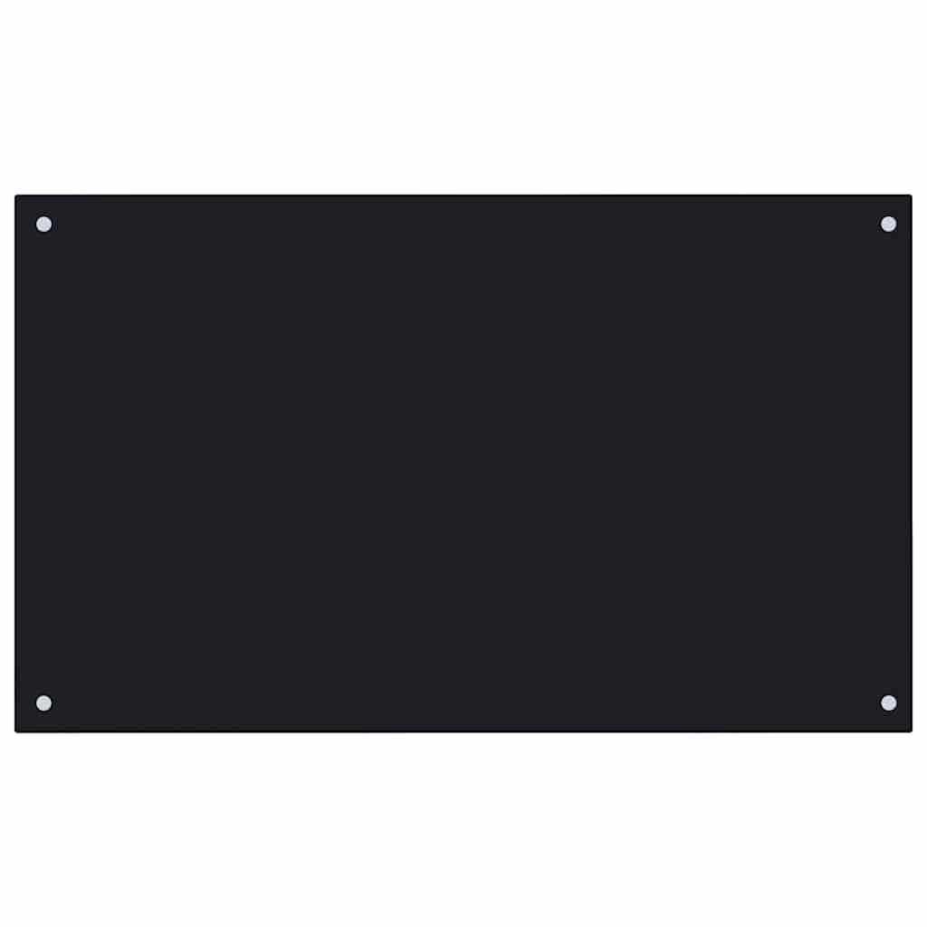 KÜCHENRÜCKWAND Glas 100x60 cm Schwarz Wand-Spritzschutz - Schwarz, Glas (100/60/0.6cm) - DELUKE