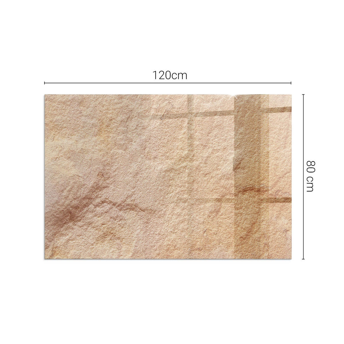 GLASPLATTE für Kamin 120x80 cm - Beige, Glas (120/80/0.4cm) - TULUP